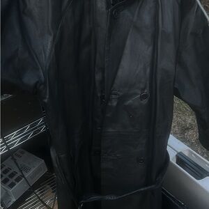 Black Leather Trench Coat